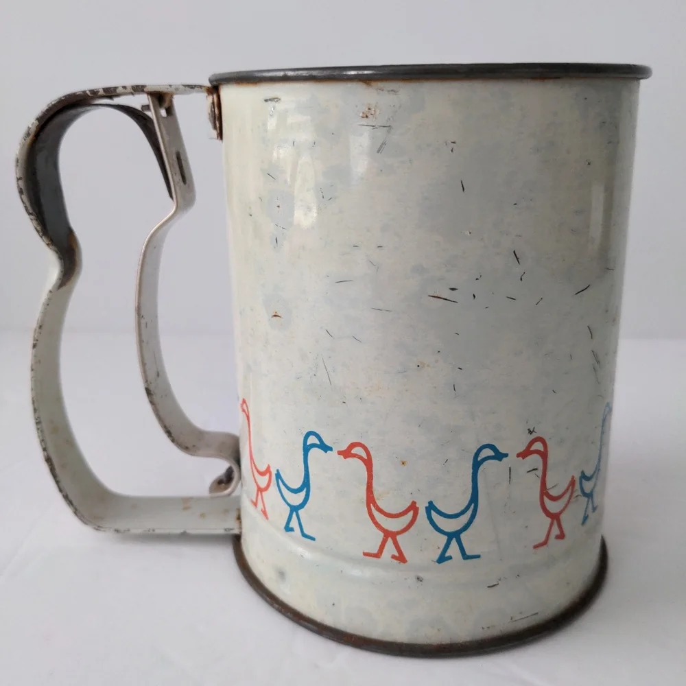 Androck Flour Sifter Geese Ducks Kitchen Vintage Collectibles
